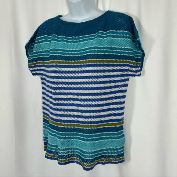 Tommy Bahama Cotton loose weave striped short sleeve shirt S - Picture 4 of 10